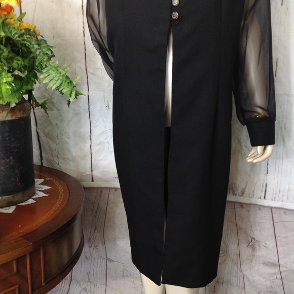 VTG VANY New York Black Mesh Sleeves Cardigan - Picture 5 of 13